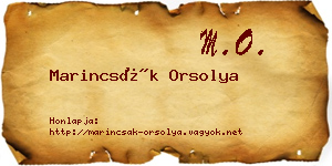 Marincsák Orsolya névjegykártya