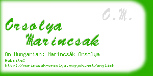 orsolya marincsak business card