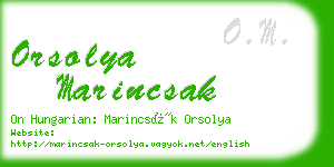 orsolya marincsak business card